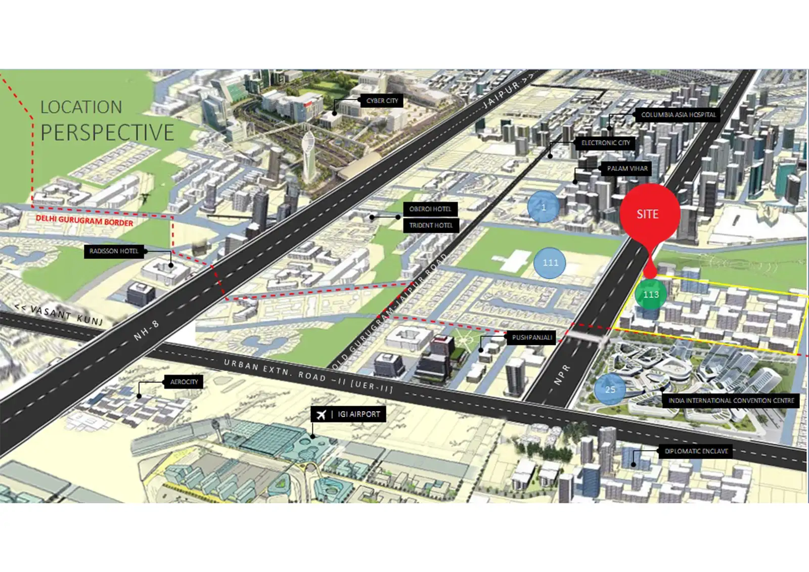 location-map-M3M Market 113 - Commercial Plots in Gurgaon SEC 113, Gurgaon